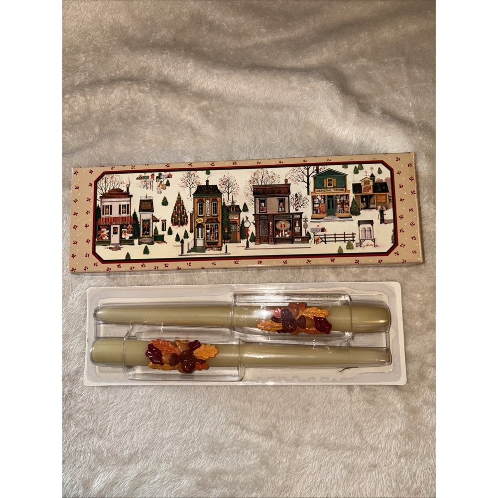 NEW IN BOX Avon Taper Candles "Shades of Autumn" Thanksgiving Fall
